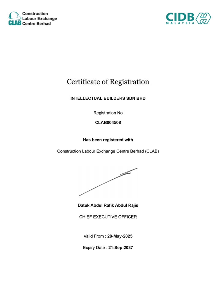 CIDB Perakuan Pendaftaran